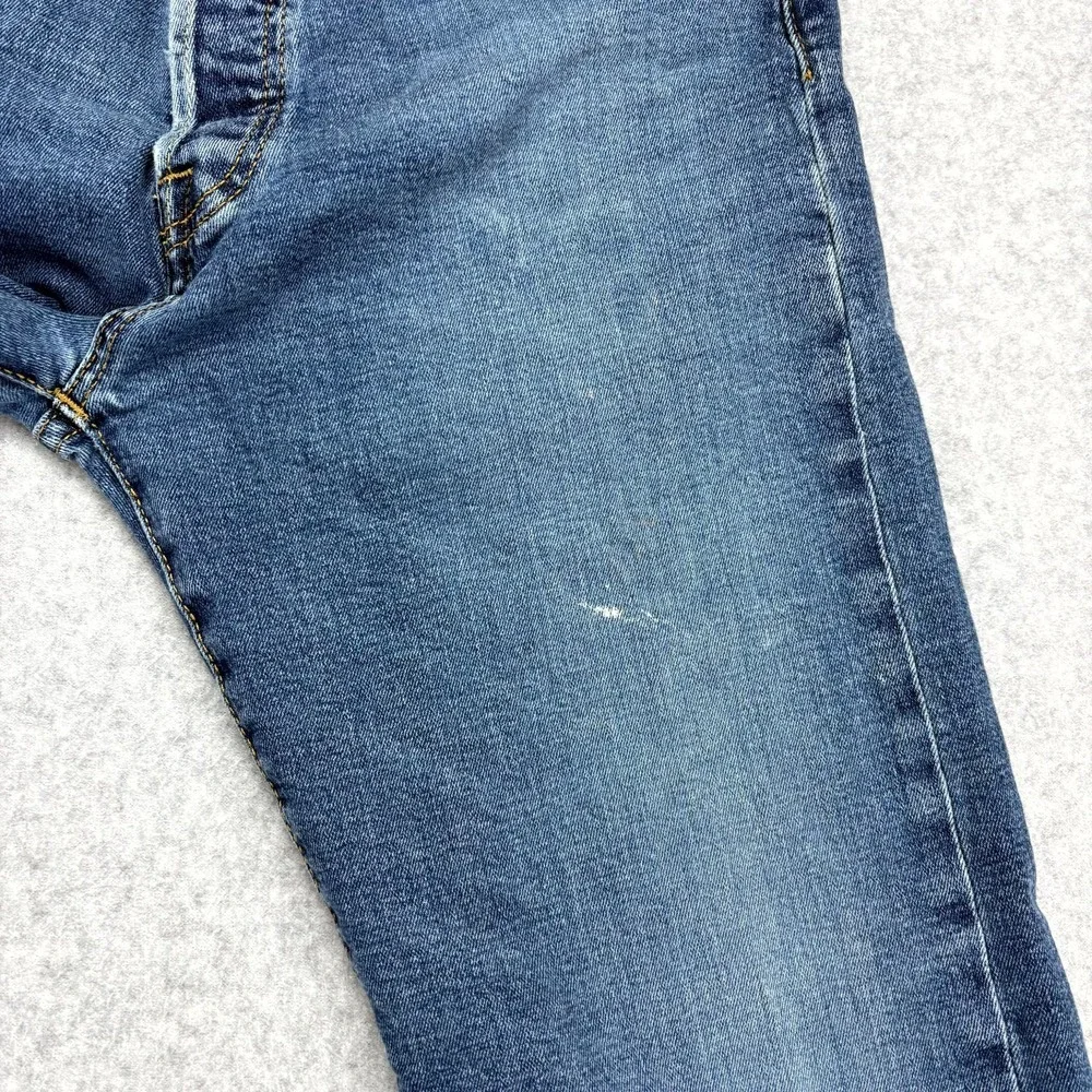Levi's 501 Jeans Mens 32x34 Blue Denim Stretch Original Fit Straight Button Fly